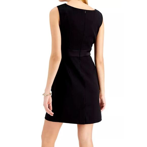 Connected Apparel Women's Petite Sz 6 Black/Nude Lace Combo Sheath Dress $79 - Picture 7 of 7